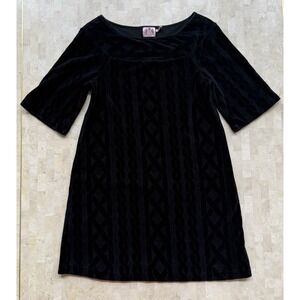 Vintage Juicy Couture Womens Black Velvet Mini Dress Size M Academia Monochrome